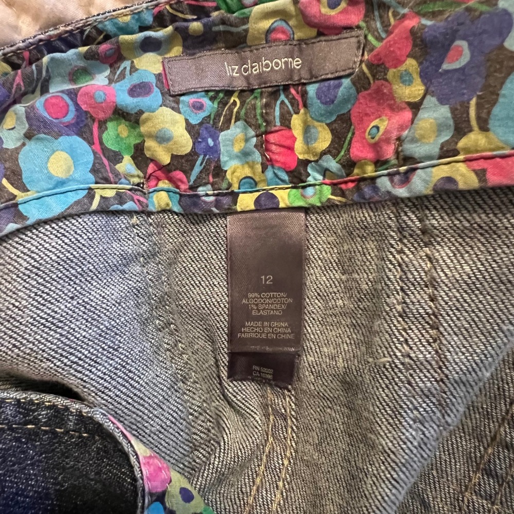 Vintage Liz Claiborne Denim Maxi Skirt Size 12 Prairie Western Cottagecore Boho - Picture 12 of 13